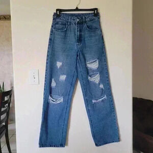 SHEIN size 2 high waisted ripped jeans